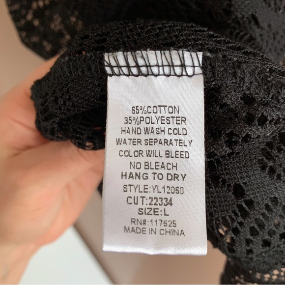 Ya Los Angeles black crochet racerback tank top size large - Picture 6 of 8